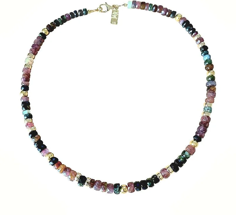 Ladies necklaces youthful charm designs-Yaron Morhaim Multicolour Faceted Tourmaline Necklace