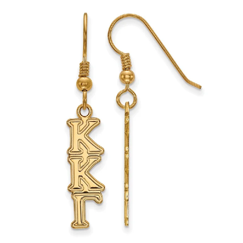 Ladies earrings European-inspired flair-14K Plated Silver Kappa Kappa Gamma Dangle Small Earrings