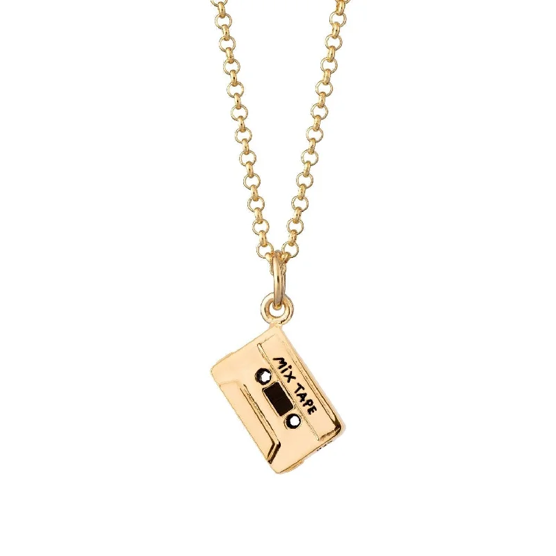 Ladies necklaces low maintenance styles-Scream Pretty Gold Plated Mix Tape Necklace