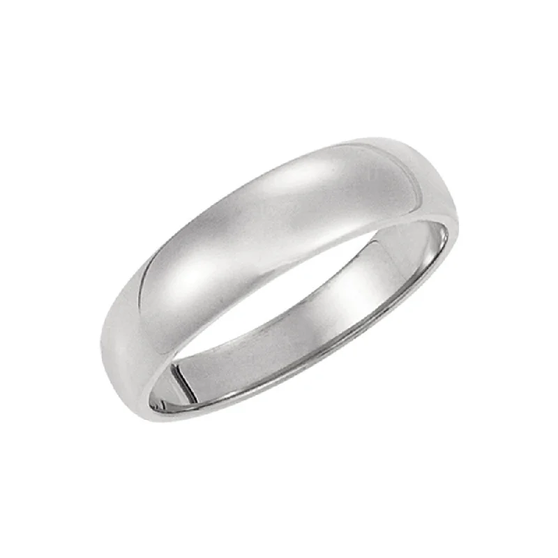 Ladies rings rococo elegance rings-5mm Half Round Tapered Wedding Band in 14k White Gold