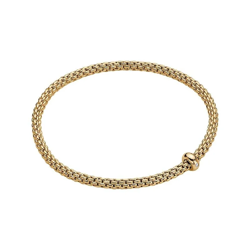 Ladies bracelets office-friendly elegance-Ladies bracelets office-friendly elegance-Prima 18ct Yellow Gold Fine Link Single Diamond Set Bracelet