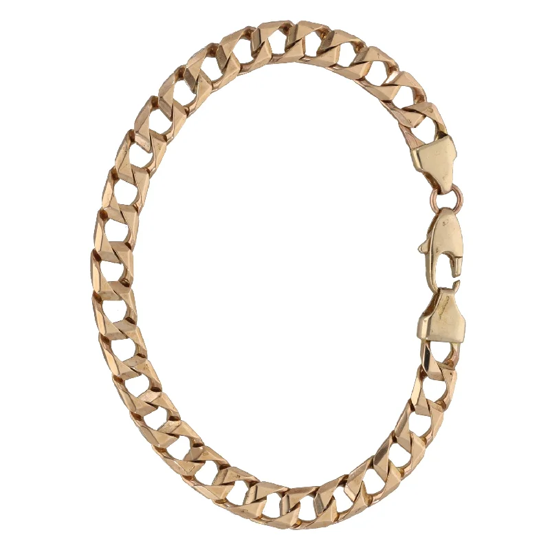 Ladies bracelets thin chain bracelets-Ladies bracelets thin chain bracelets-9ct Gold Curb Bracelet