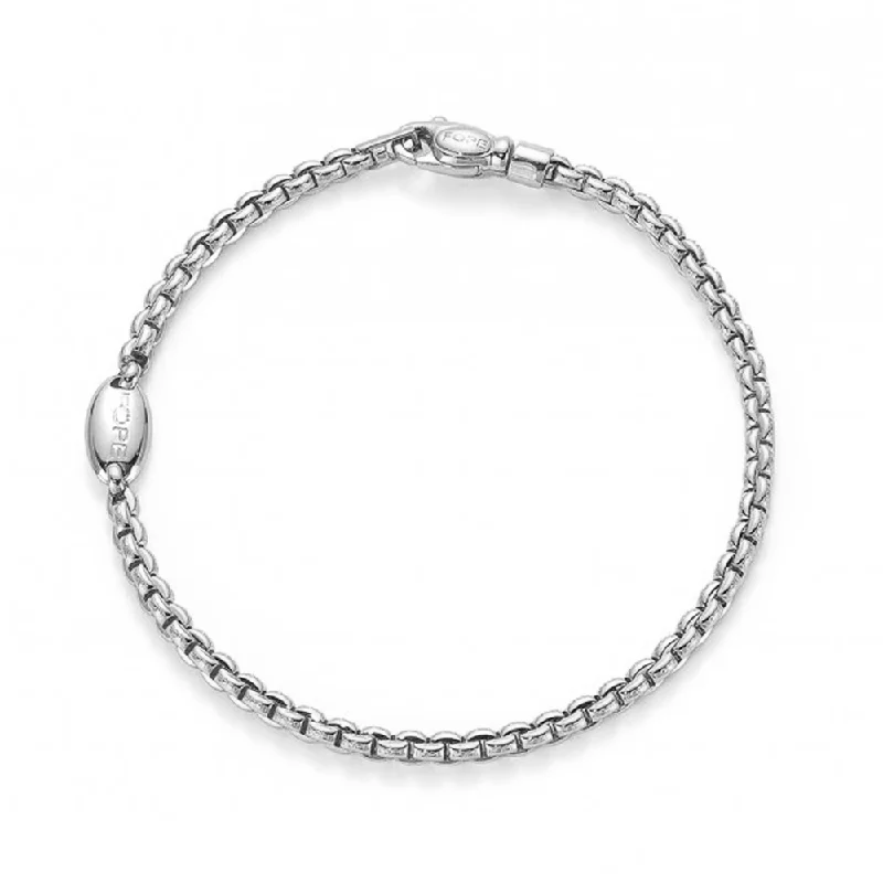 Ladies bracelets heart cut styles-Ladies bracelets heart cut styles-Eka 18ct White Gold Slim Bracelet