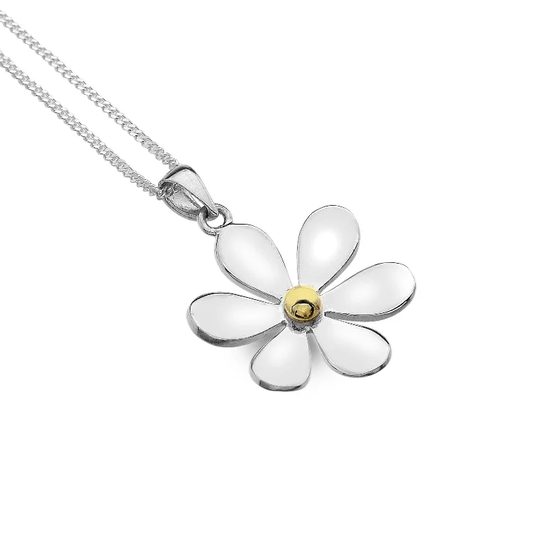 Ladies necklaces red diamond styles-Sea Gems Daisy Flower Necklace