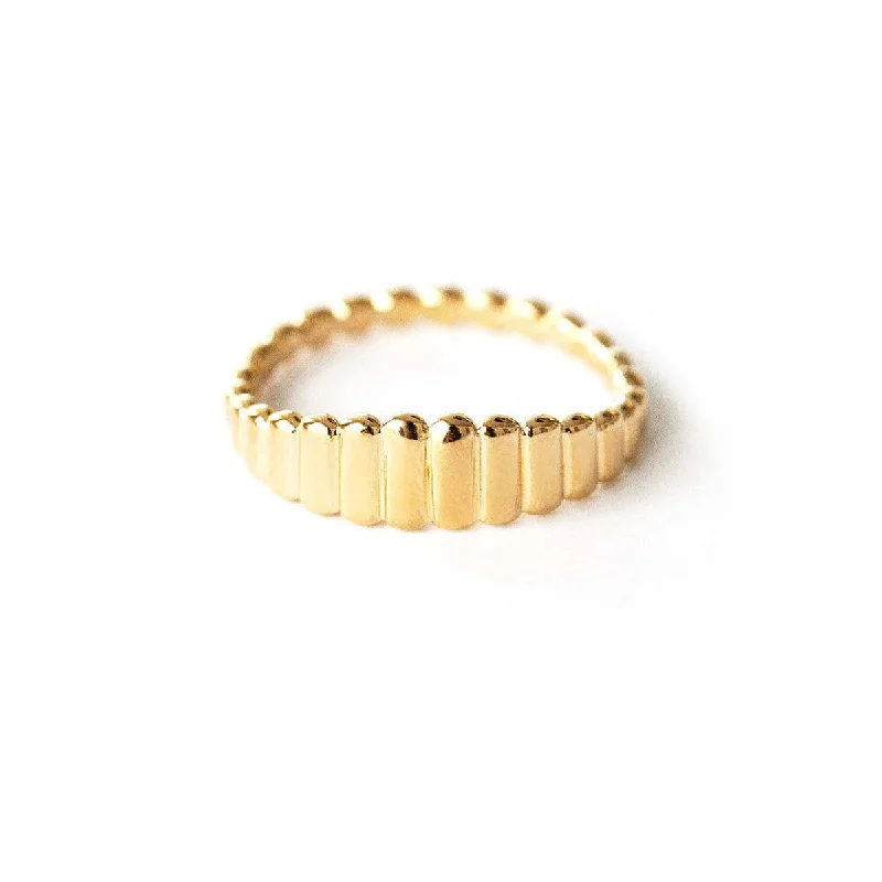 Ladies rings everyday glamour designs-Ribba Gold Vermeil Ring