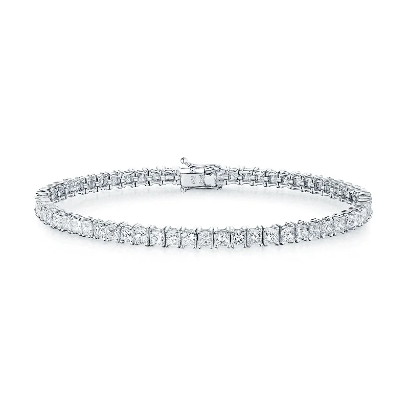 Ladies bracelets ceramic crafted styles-Ladies bracelets ceramic crafted styles-18ct White Gold Princess Cut Diamond Claw Set Tennis Bracelet