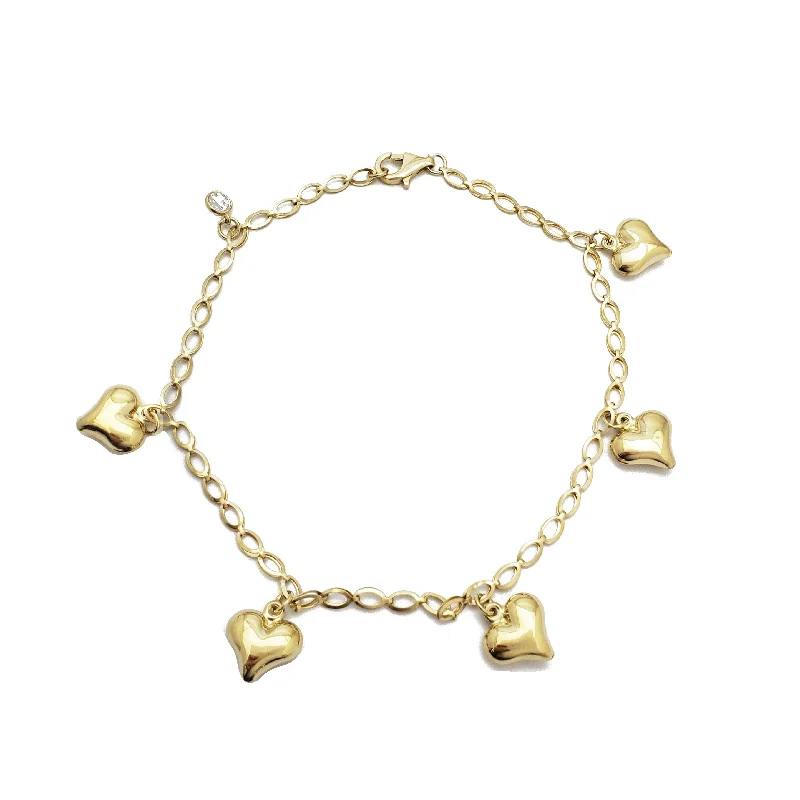 Ladies bracelets uniform width styles-Ladies bracelets uniform width styles-Heart Anklet Bracelet (14K)