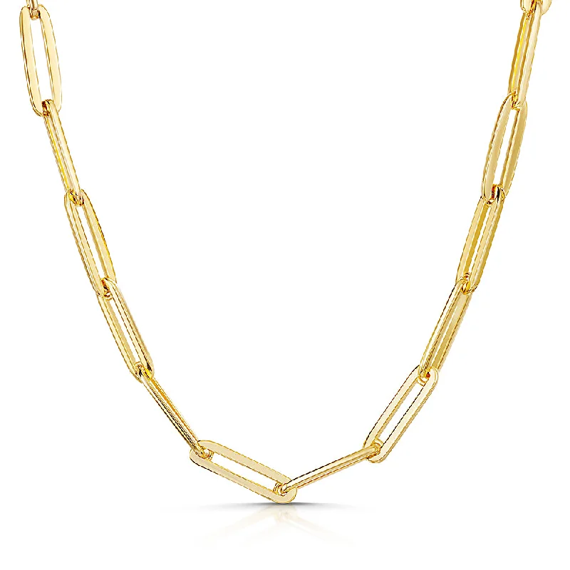 Ladies necklaces adjustable length options-Jools Gold Vermeil Paperlink Full Necklace