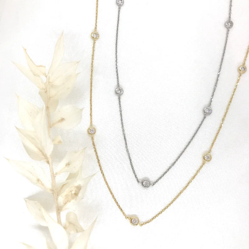 Ladies necklaces timeless wedding styles-10k Gold Cubic by the Yard Necklace