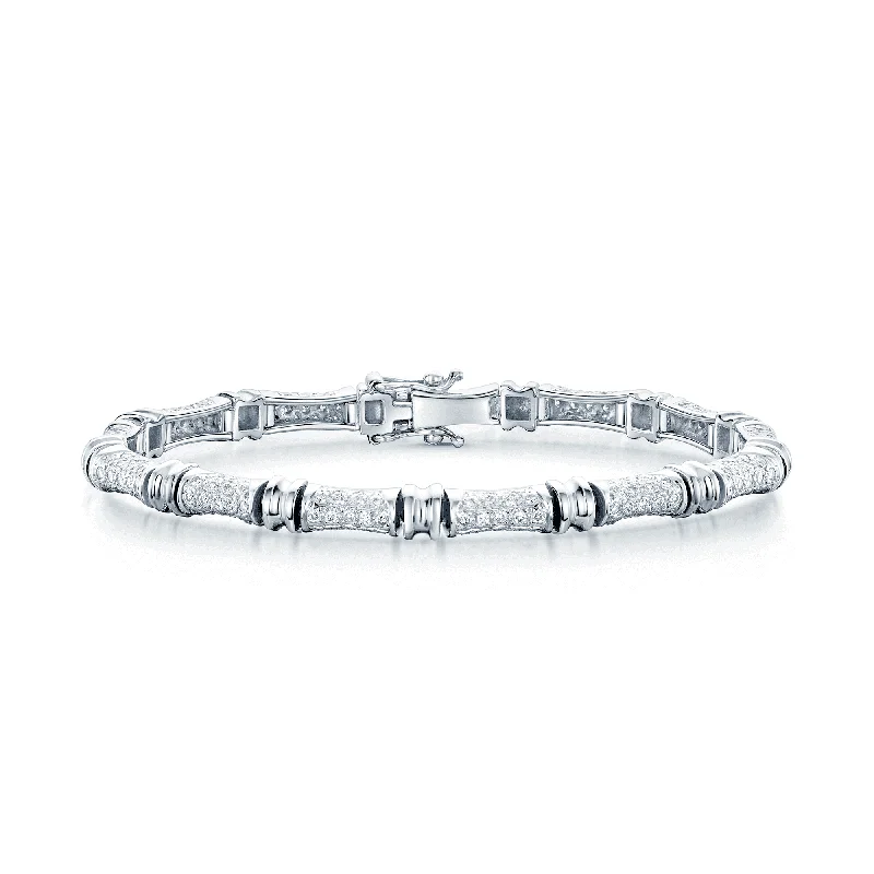 Ladies bracelets artisan metalwork designs-Ladies bracelets artisan metalwork designs-18ct White Gold Round Brilliant Cut Diamond Pave Set Bracelet