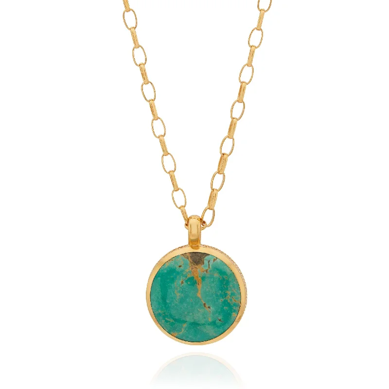 Ladies necklaces symmetrical balance styles-Anna Beck Gold Turquoise Pendant Necklace