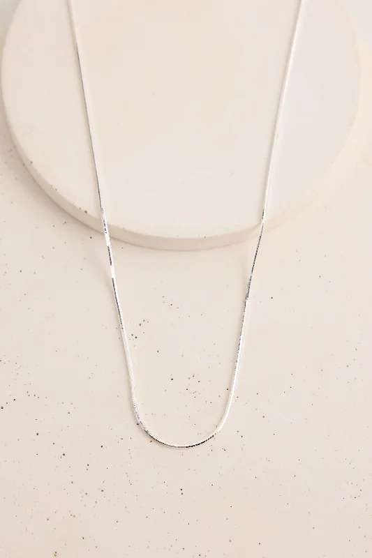 Ladies necklaces thin layered necklaces-Zina Necklace Silver