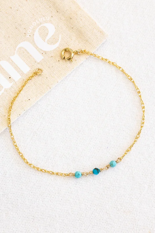 Ladies bracelets fade-proof bracelets-Ladies bracelets fade-proof bracelets-Triple Turquoise Mona Bracelet