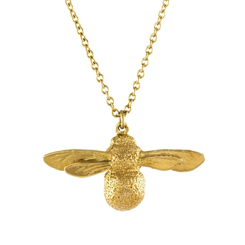 Ladies necklaces shiny gold necklaces-Alex Monroe Baby Bee Necklace