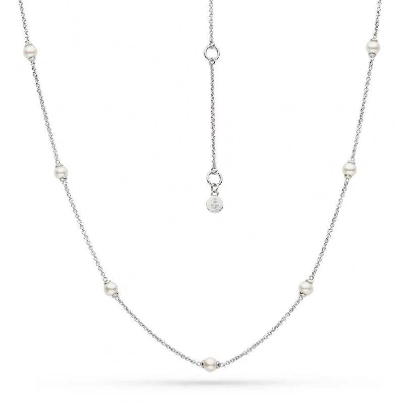 Ladies necklaces romantic floral styles-Kit Heath Revival Astoria Pearl Station Necklace