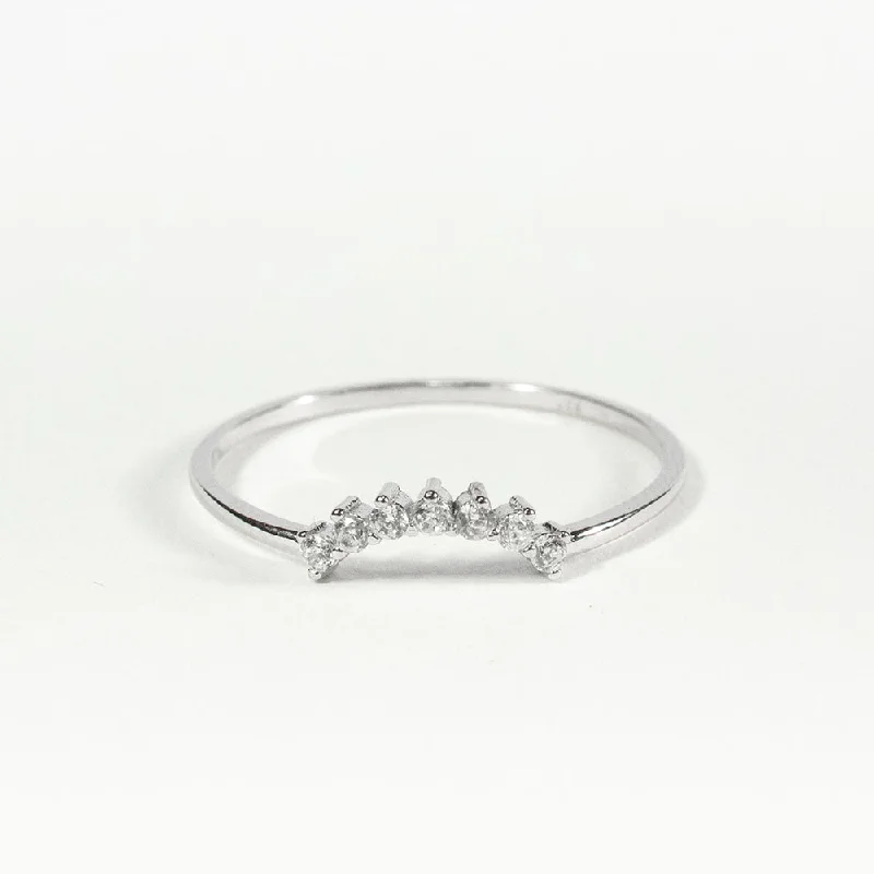 Ladies rings pinky finger styles-Silver Sunrise Ring