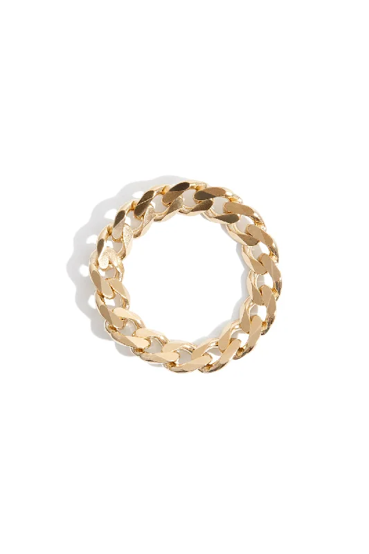 Ladies rings subtle luxury options-Regular Curb Chain Ring in Gold