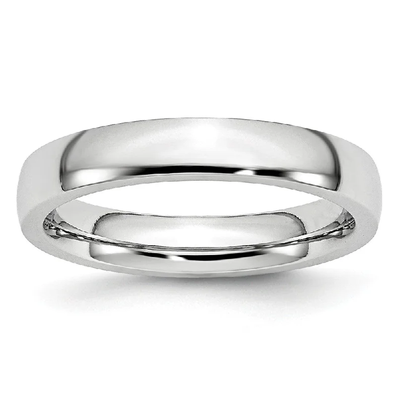 Ladies rings graduated size designs-4mm Cobalt Polished Domed Standard Fit Band