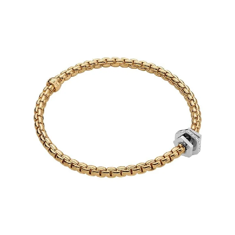 Ladies bracelets mature sophisticated styles-Ladies bracelets mature sophisticated styles-Eka 18ct Yellow Gold Bracelet With Geometric Diamond Set Rondels