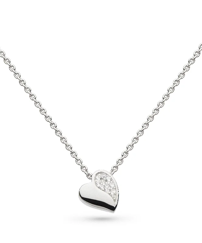 Ladies necklaces simple shape necklaces-Kit Heath Miniature Sparkle Sweet Heart Necklace