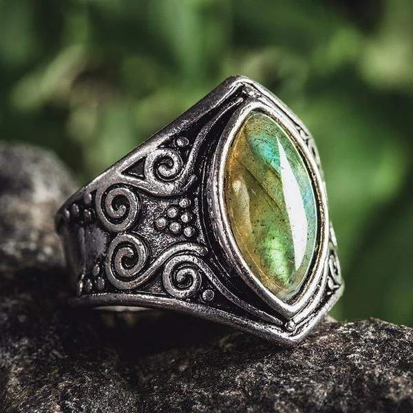 Ladies rings lab-created gem rings-Awakening Labradorite Ring