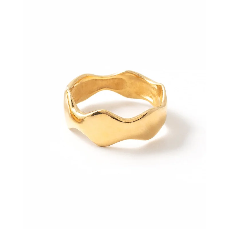 Ladies rings heart cut designs-Corva Gold Vermeil Ring