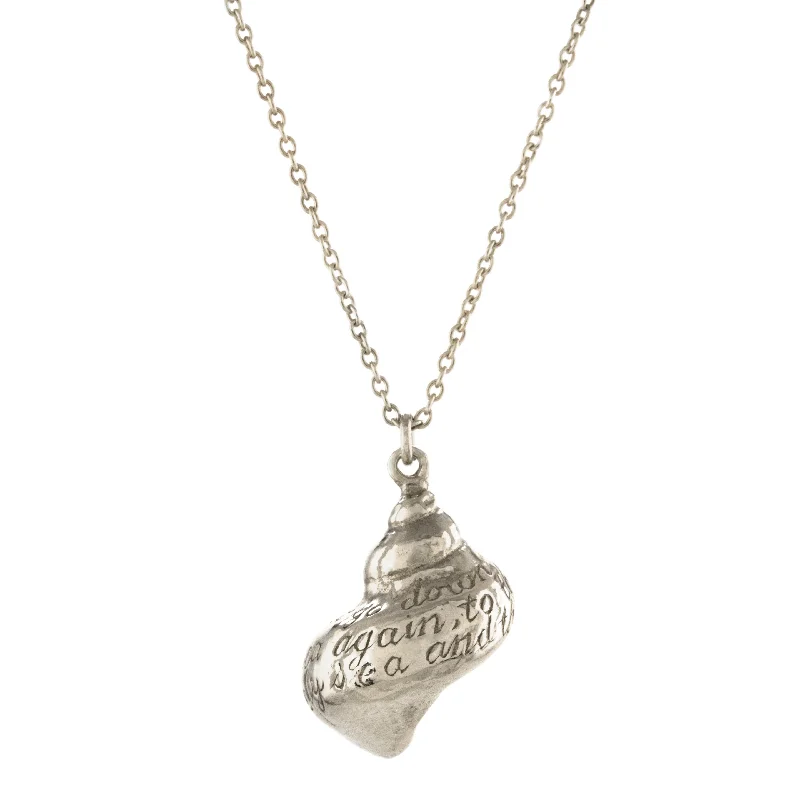 Ladies necklaces travel-friendly designs-Alex Monroe Engraved Shell Necklace