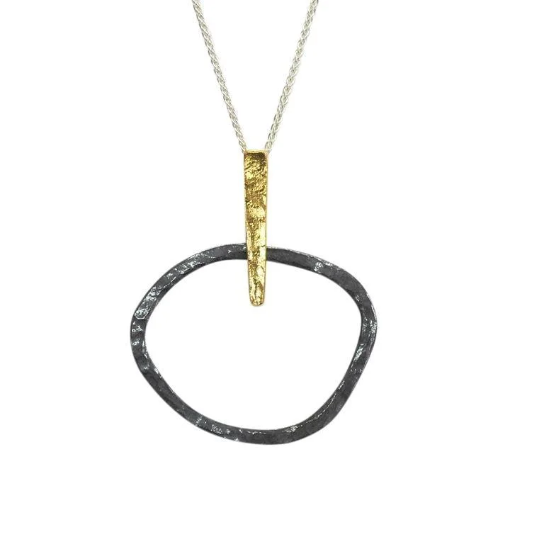 Ladies necklaces high investment value-Geometric Circle Pendant Necklace