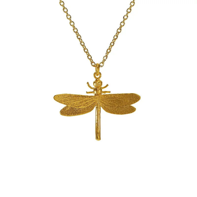 Ladies necklaces two-tone necklace designs-Alex Monroe Dragonfly Necklace