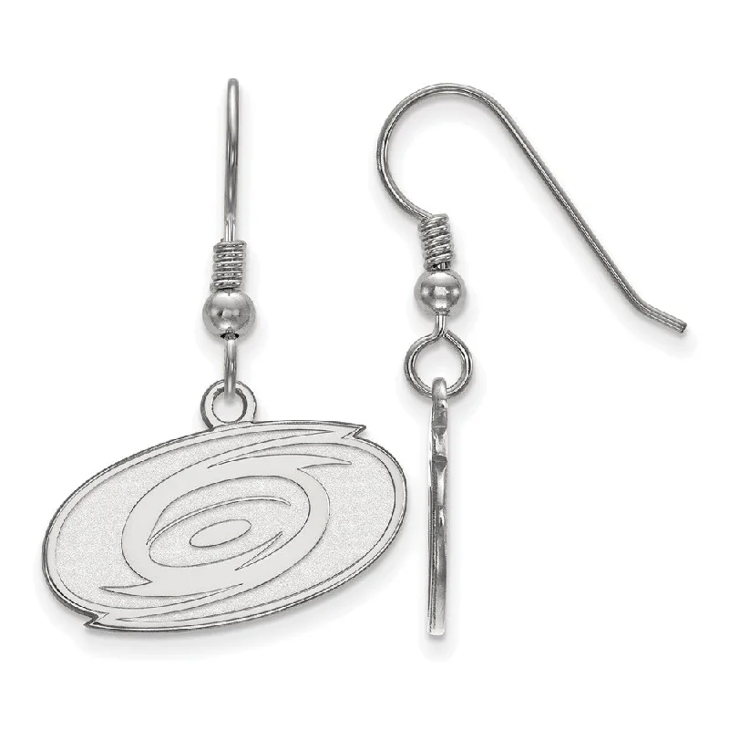 Ladies earrings bold geometric designs-Sterling Silver NHL Carolina Hurricanes SM Dangle Earrings