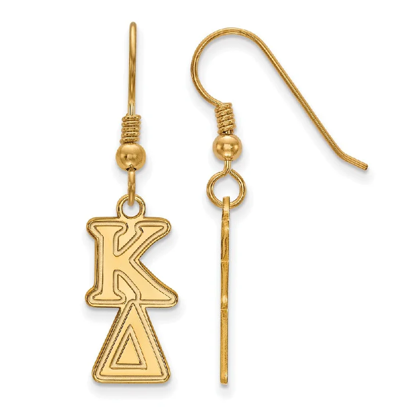 Ladies earrings budget-friendly finds-14K Plated Silver Kappa Delta Dangle Small Earrings