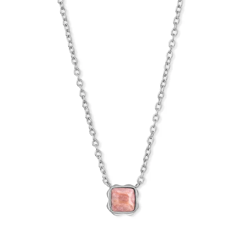 Ladies necklaces floral detail designs-Coeur De Lion July Birthstone Pink Rhodochrosite Necklace