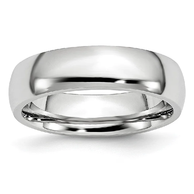 Ladies rings exclusive limited editions-6mm Cobalt Polished Domed Standard Fit Band