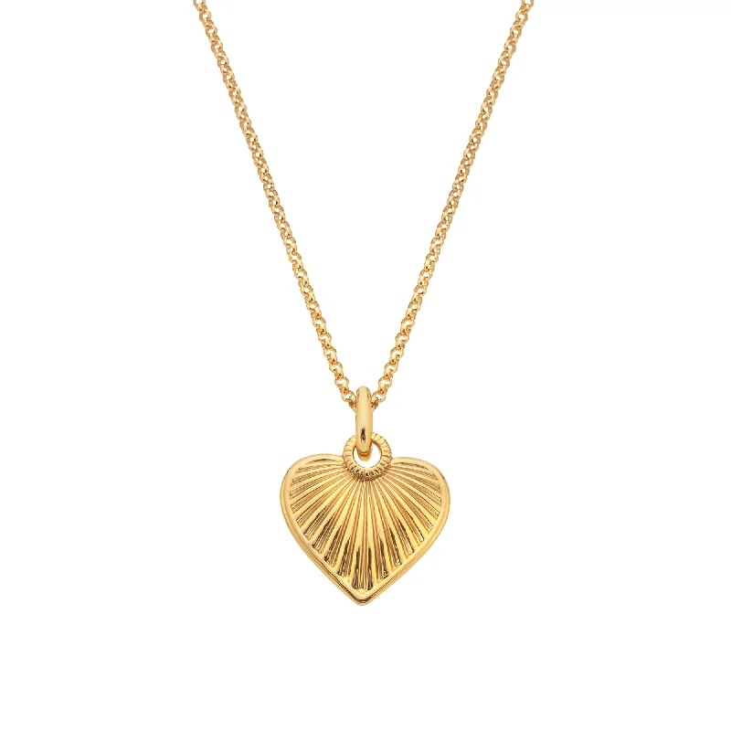 Ladies necklaces autumn tone styles-Hot Diamonds Gold Vermeil Essence Heart Pendant Necklace