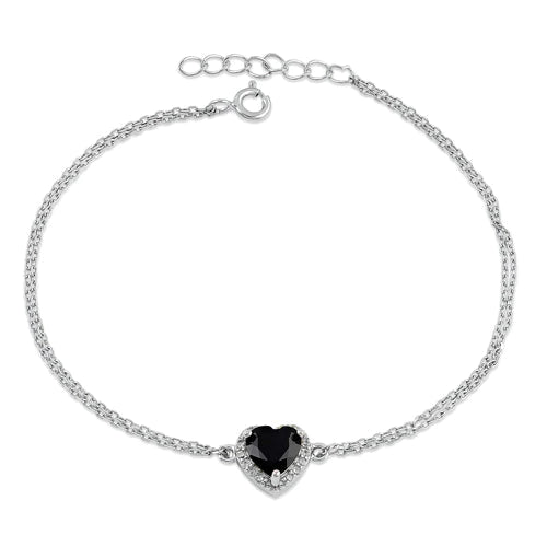 Ladies bracelets compact size styles-Ladies bracelets compact size styles-Black Heart Bracelet