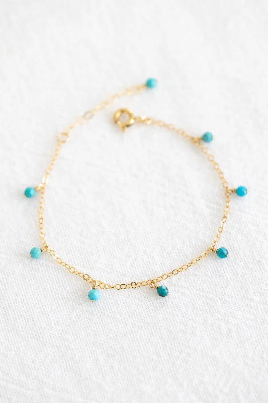 Ladies bracelets social media trends-Ladies bracelets social media trends-Turquoise Drop Bracelet