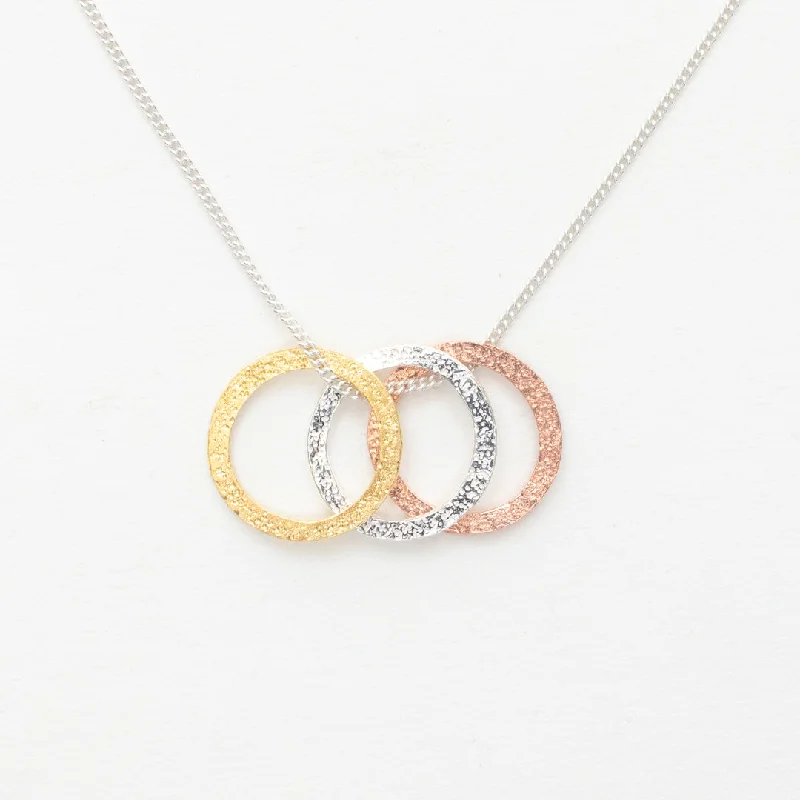 Ladies rings lightweight gold bands-Stella Triple Ring Necklace