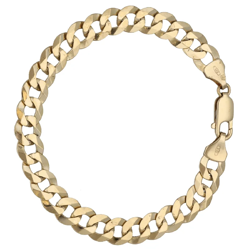 Ladies bracelets gold-plated finishes-Ladies bracelets gold-plated finishes-9ct Gold Curb Bracelet