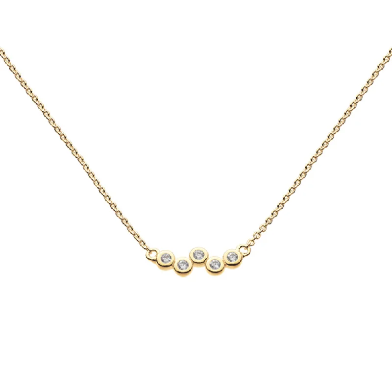 Ladies necklaces eco-friendly materials-Gold Vermeil Cubic Zirconia Scatter Necklace