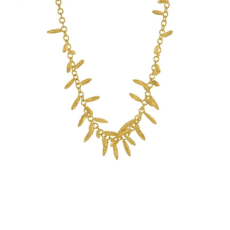 Ladies necklaces faceted gem styles-Alex Monroe Fennel Kissing Seed Necklace - 22ct Gold Plate