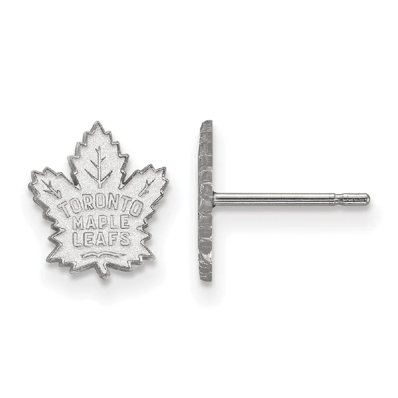 Ladies earrings oversized bold earrings-Sterling Silver NHL Toronto Maple Leafs XS Post Earrings