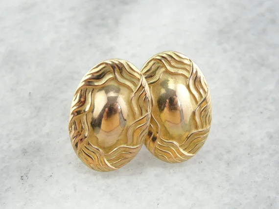 Ladies earrings medium drop styles-Antique Victorian Stud Earrings in Yellow Gold