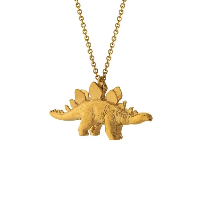 Ladies necklaces retro futuristic styles-Alex Monroe Stegosaurus Necklace