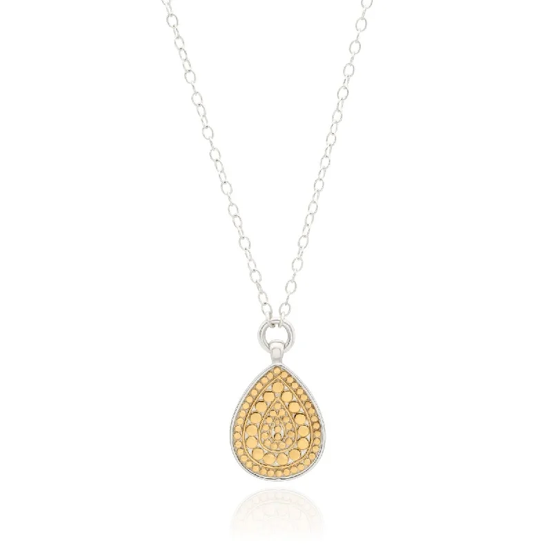 Ladies necklaces secure fit designs-Anna Beck Gold Silver Teardrop Flower Drop Necklace