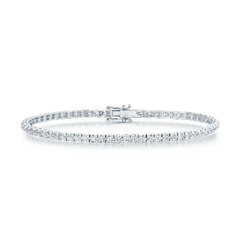 Ladies bracelets platinum luxury bracelets-Ladies bracelets platinum luxury bracelets-18ct White Gold Claw Set Round Brilliant Cut Diamond Tennis Bracelet