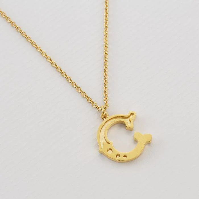 Ladies necklaces sustainable jewelry designs-Alex Monroe 22ct Gold Vermeil Just My Type Letter C Necklace