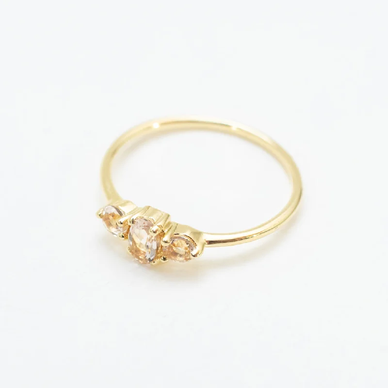 Ladies rings engagement gift ideas-Gold Vermeil Morganite Ring