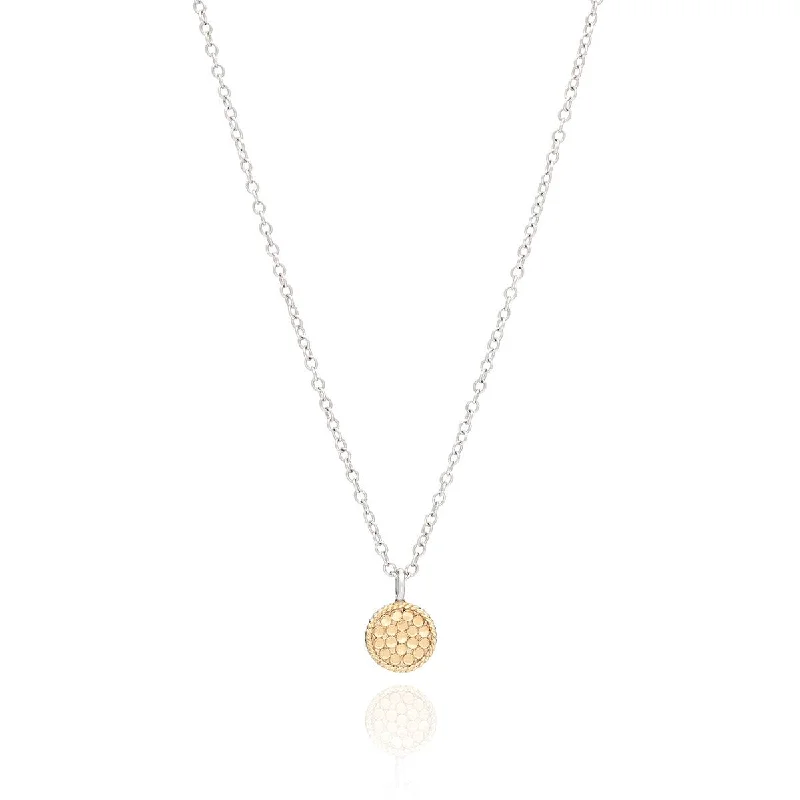 Ladies necklaces Scandinavian minimal designs-Anna Beck 18ct Gold Vermeil Silver Reversible Circle Necklace