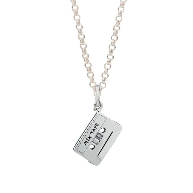 Ladies necklaces top jewelry brands-Scream Pretty Sterling Silver Mix Tape Necklace