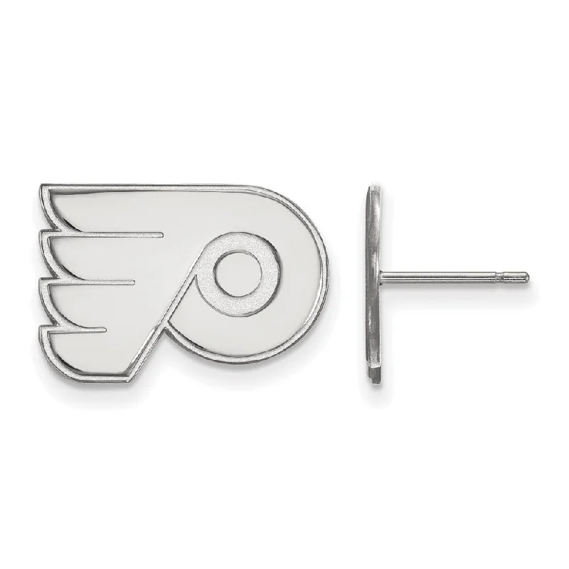 Ladies earrings marquise cut earrings-Sterling Silver NHL Philadelphia Flyers Small Post Earrings